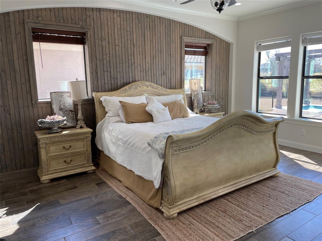 Master bedroom with custom accent wall
