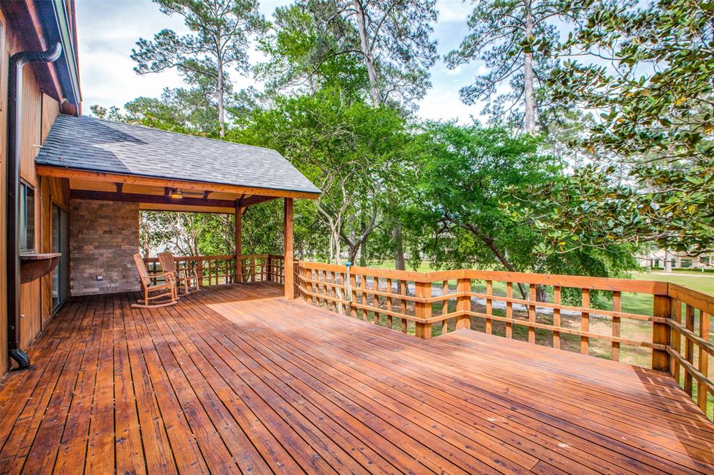 Partially covered oversized deck great for entertaining