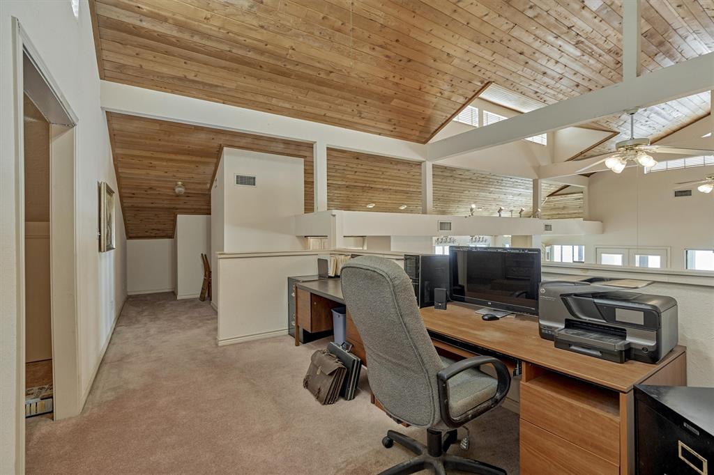 Loft above main living area is the perfect space for a home office!