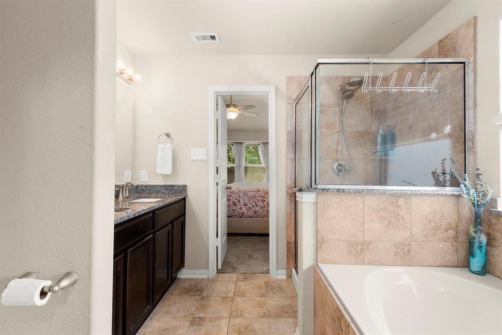 Large soaker tub with separate shower
